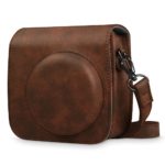 Fintie Protective Case for Fujifilm Instax Mini 8 Mini 8+ Mini 9 Instant Camera – Premium Vegan Leather Bag Cover with Removable Strap, Vintage Brown