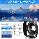 Video Camera Camcorder 2.7K Ultra HD YouTube Vlogging Camera 36MP IR Night Vision Digital Camera Recorder 16X Digital Zoom 3 inch IPS Touch Screen Video Camcorder with Microphone Handheld Stabilizer