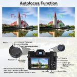 4K Digital Camera for Photography, 48MP FHD Video Camera with WiFi, 3 Inch Flip Screen, 16X Digital Zoom, Vlogging Camera for YouTube (32G Micro Card)