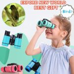 Kid Binoculars Best Gifts for 3-12 Years Boys Girls High-Resolution Optics Shockproof Mini Compact Binocuolar Toys Folding Small Telescope for Bird Watching Camping Outdoor Play