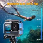 Waterproof Case with Dive Filters for Go Pro Hero 12 Black/Hero 11 Black/Hero 10 Black/Hero 9 Black, 196FT/60M Underwater Protective Housing Dive Kit, Professional Action Camera Dive Accessory