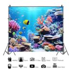 Under The Sea Photography Backdrop Ocean Underwater World Scenery Photo Background 10x8ft Colorful Coral Sea Theme Birthday Baby Shower Party Decorations Photo Booth Studio Props