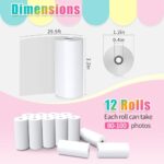 12 Rolls Instant Print Camera for Kids Refill Print Paper – Hikkon Thermal Print Paper Rolls Photo Print HD Printing for Most Kids Instant Camera (White)