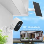 XVIM 1080P 2Pack Solar Security Cameras Wireless Outdoor, 2MP Battery Powered Camera with Color Night Vision, 2.4GHz WiFi Home Security, PIR Human Detection, 2-Way Talk, SD/Cloud, IP65 Waterproof