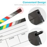 Ribvane Acrylic Movie Film Directors Clapboard, Photography Video TV Cut Action Scene Slate Clapper Board Props with a Magnetic Blackboard Eraser, Two Custom Pens, Cleaning Cloth and Hex Wrench, White