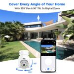 Hiseeu Wireless Security Camera System, 4PCS 5MP Outdoor Camera with 10in LCD 1T HDD, 2-Way Audio, PTZ, Color Night Vision, Motion Alert, IP66 Waterproof, Auto Tracking, 2.4G WiFi, No Monthly Fee