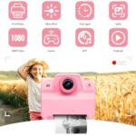 Kids Camera Instant Print Photos, Instant Print Camera for Kids Instant Camera Print Pictures Instantly, Toy Camera Instant Print Toddler Camera for Girls Boys 3 4 5 6 7 8 9 10 11 12 Years (Pink)