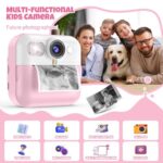 BOFIDAR Kids Camera,Toddler Camera Instant Print Toys,1080P Children Printable Camera,Pink Selfie Camera Christmas Birthday Gifts for Girls Boys Age 3-10 with 3 Roller Photo Paper (Pink)