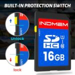 INDMEM SD Card 16GB, 8 Packs Class 10 16GB Flash Memory Card MLC Standard Secure Digital Cards Camera Card