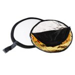 PhotoTrust 5 in1 Pocket Reflector-Super Portable Tiny Reflector 12″/30cm Collapsible Multi-Disc Photography Light Reflector Diffuser-Silver/Gold/Black/White/Translucent for Studio/Macro Photography