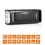 GODOX AD200 Pro AD200Pro 200Ws 2.4G Flash Strobe, 1/8000 HSS, 500 Full Power Flashes, 0.01-1.8s Recycling, 2900mAh Battery, Bare Bulb/Speedlite Fresnel Flash Head Pocket Flash Monolight