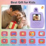 GKTZ Kids Camera Instant Print – 1080P HD Instant Print Photo – Christmas Birthday Gifts for Age 4 5 6 7 8 9 10 Girls Boys – Portable Toy with 5 Color Pens, 3 Rolls Photo Paper, 32GB Card