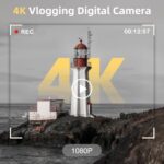 Upgrade 4K Digital Camera for Photography 48MP with 3” 180° Flip Screen 16X Zoom Autofocus Vlogging Camera for YouTube, Compact Point and Shoot Cameras with 32G Card, 2 Batteries & Battery Charger