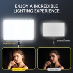 Scrhot 2-Pack LED Photography Video Lighting, 15W Studio Lights with 51.2” Tripod Stand, 2800-8400K Dimmable USB Continuous Lighting for Video Recording/YouTube/TikTok/Live Streaming/Make up/Vlogging