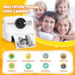 HiMont Kids Camera Instant Print, 1080P HD Instant Print Camera for Kids with 3 Rolls Print Paper & 32GB Card, Selfie Digital Camera for Kids, Ideal Kids Toys Gifts for Boys & Girls Age 3-14 (Black)