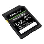 PNY 512GB PRO Elite Class 10 U3 V30 SDXC Flash Memory Card – 100MB/s, Class 10, U3, V30, 4K UHD, Full HD, UHS-I, Full Size SD