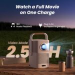 [Sound by JBL & Built-in Battery] Yaber T2 Outdoor Projector with WiFi 6 and Bluetooth, Native 1080P Smart Movie Portable Projector for Inside and Outside, Compatible with TV Dongle (Not included)