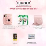 Fujifilm Instax Mini 11 Instant Camera Bundle with Fujifilm Instax Mini Instant Film (20 Sheets) with Accessories Including Protective Case, Gift Bundle (Blush Pink)