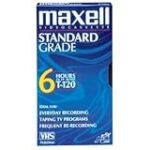 Maxell T120GX/5PK VHS Cassette Standard Grade T-120, 6 Hour 5-Pack