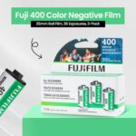 Fuji 400 Color Negative Film (35mm Roll Film, 36 Exposures, 3-Pack) + BluebirdSales Microfiber Cleaning Cloth