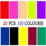 20 Packs Lighting Gels Sheets,Colored Film 10 Colors Transparent Plastic Sheets,Light Gels for Photography Video Led Flashlight Strobe Lamp (11.7×8.3inch)