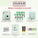 Fujifilm Instax Mini 12 Instant Camera Bundle with Fujifilm Instax Mini Instant Film Value Pack (60 Sheets) with Accessories Including Protective Case, Strap, Photo Album (Mint Green)