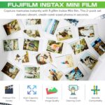 Fujifilm Instax Mini Film Two Instax Film Twin Packs – 40 EXP Total, ISO 800, Compatible with Instax Mini Evo, Instax Mini 12 Film, Instax Mini 11 Film, Mini 9-Balveli Cloth- Fuji Instant Film Mini.