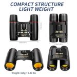 Compact Adults Binoculars, HD Mini Portable Small Kids Binoculars, Pocket Lightweight High-Powered Glimmer Night Vision Binoculars Life Waterproof for Bird Watching, Hunting, Travel Concerts