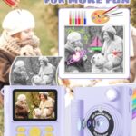 Kids Camera, Instant Print Camera for Kids 1080P HD Digital Camera Video Toddler Cameras with 32G SD Card, Christmas Birthday Gifts for 3 4 5 6 7 8 9 10 11 Year Old Girls Boys