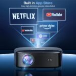 4K Projector with Wifi and Bluetooth, ELEPHAS Outdoor Movie Projector with NETFLIX/Prime Video/YouTube Built-in, 100,000+ Apps Supported, Video Projector Compatible with HDMI/USB/iOS/Android/Windows