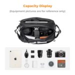 K&F Concept 2 in 1 Sling Bag Everyday Shoulder Bag & Multifunction Photography Crossbody Camera DSLR Backpack Portable Bag Black