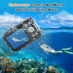 4K Waterproof Digital Camera with 32GB Card Underwater Digital Camera for Kids Point and Shoot Camera Portable Camera for Teens Students Boys Girls