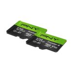 PNY P-SDU128X2V31100PX-GE 128GB Premier-X Class 10 U3 V30 microSDXC Flash Memory Card 2-Pack – 100MB/s, Class 10, U3, V30, A1, 4K UHD, Full HD, UHS-I, Micro SD