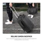 Neewer 2-in-1 Convertible Wheeled Camera Backpack, Rolling Luggage Case with Telescopic Handle and Anti-Shock Dividers for DSLR Cameras, Lenses, Hoods, Strobes, Tripod, and Other Accessories