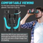 15×55 HD Binoculars for Adults High Powered, Large View Binoculars BAK4 Prism Waterproof Binoculars -Lightweight Binoculars for Bird Watching Hiking Travel Cruise Trip with Phone Adapter(Blue)