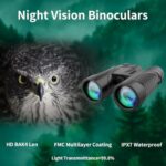 12×42 HD Binoculars for Adults and Kids Night Vision Binoculars Waterproof Binocular with Large View, Easy Focus for Bird Watching, Travel, Adventures, Concert with Carrying Bag