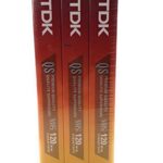 TDK QS 6 Hour Video Cassette T-120 VHS Blank Tape Standard Quality Recording Pack of 3