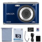 Minolta 48 Mega Pixels Point & Shoot Digital Camera with Rear Selfie Lens, Autofocus & 4K Ultra HD Video, Blue