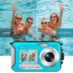 4K Underwater Camera 11FT Waterproof Camera Autofocus 48MP Selfie Dual Screen Waterproof Digital Camera 16X Underwater Camera for Snorkeling with 32GB Card